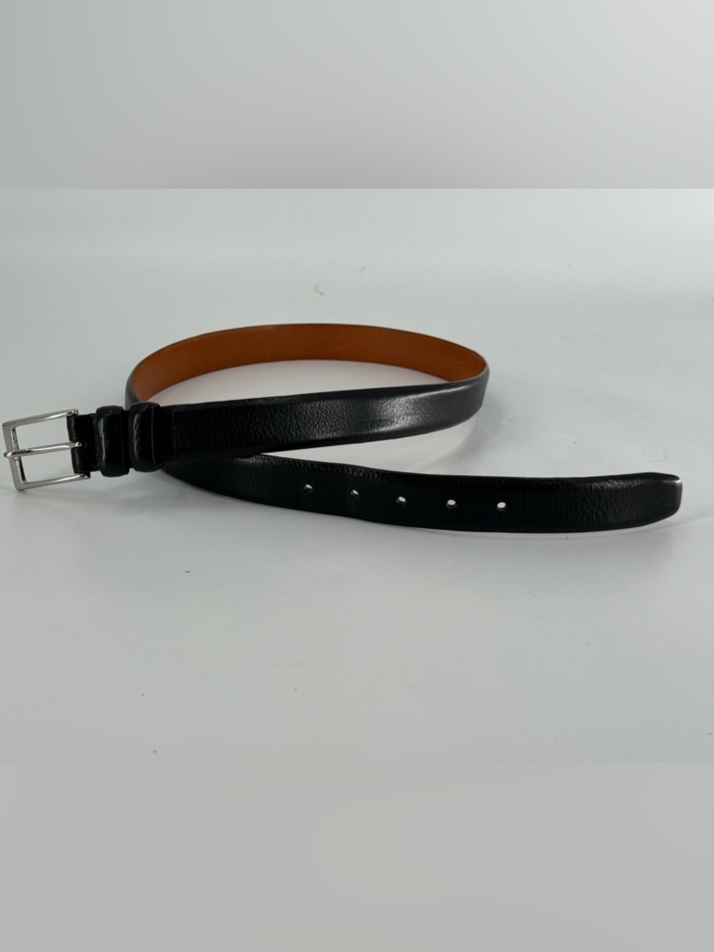 Lands’ End Black Leather Belt 38 - Picture 2 of 9